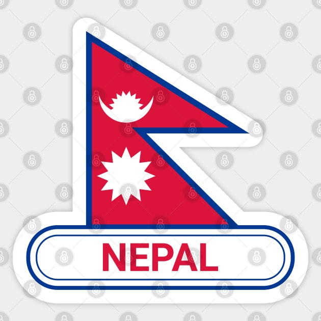 Nepal Country Badge - Nepal Flag Sticker by Yesteeyear